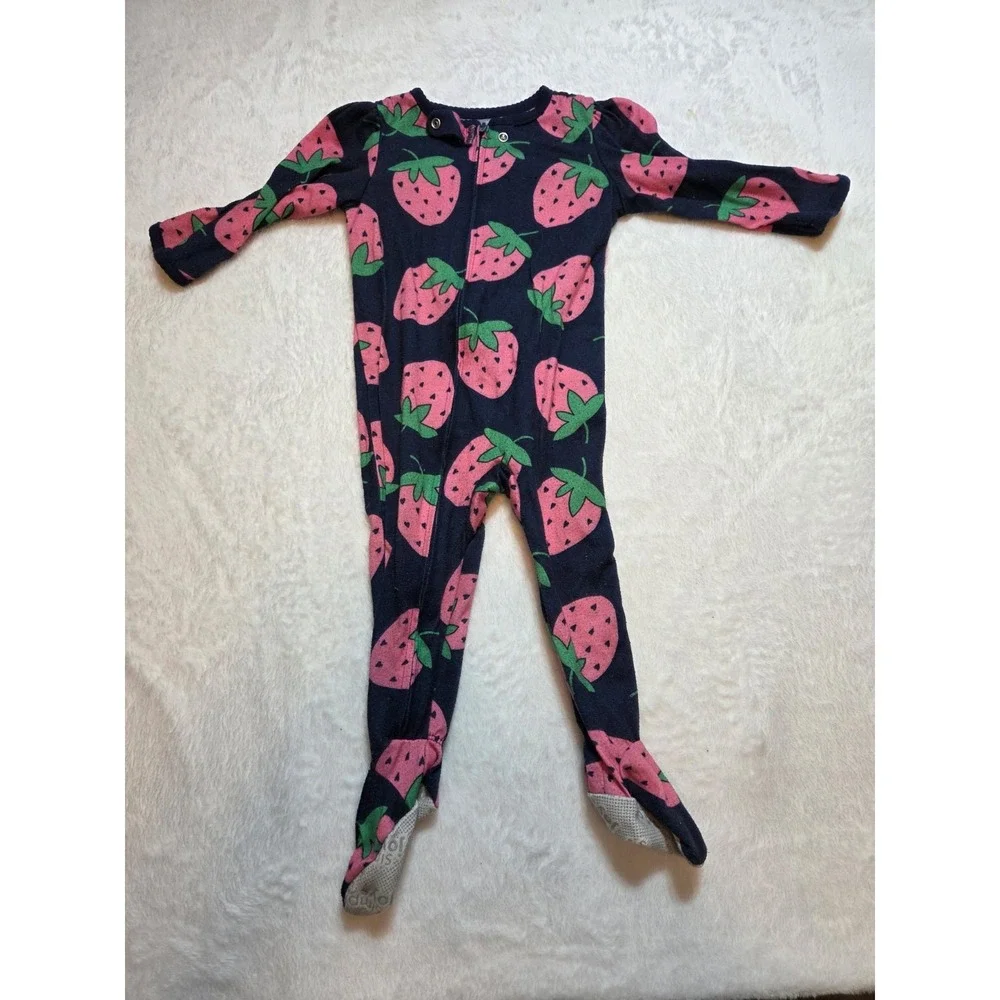 M345 Simple Joys by Carter's Baby Girls 12M 2 Pc Sleeper Lot Strawberry Flamingo